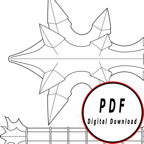 Flail Mace DIY Template pattern blueprint DIY pdf digital | Etsy