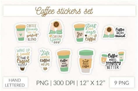 Coffee Stickers. Funny Coffee Quotes Graphic by StudioSVG · Creative ...