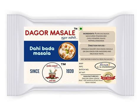 Spicy Dahi Bada Masala, Packaging Type: Packet, Packaging Size: 50 g at ...