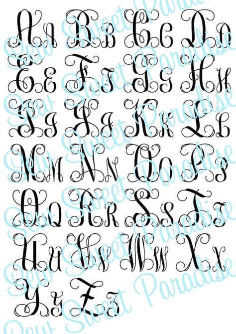 Fancy Letters SVG Cut Files For Cricut, Monogram Letters, Fancy ...