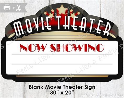 Movie Theater Sign DIY Instant Download Movie Party Movie | Etsy | Theatre sign, Movie theater ...