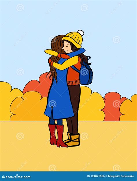 Friends Hug Each Other Stock Illustrations – 187 Friends Hug Each Other ...