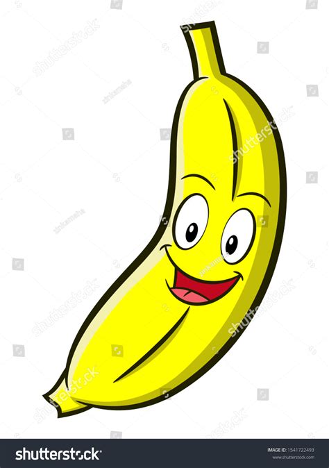 Banana Cartoon Icon Smile Face Yellow Stock Vector (Royalty Free ...