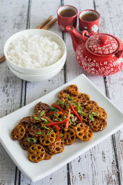 Stir Fried Lotus Root in Garlic Sauce - Wok & Skillet