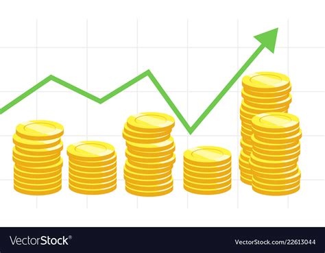 Stack of money with chart Royalty Free Vector Image