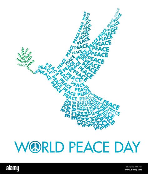 International Day of Peace Poster Templates with Dove of letters on a ...