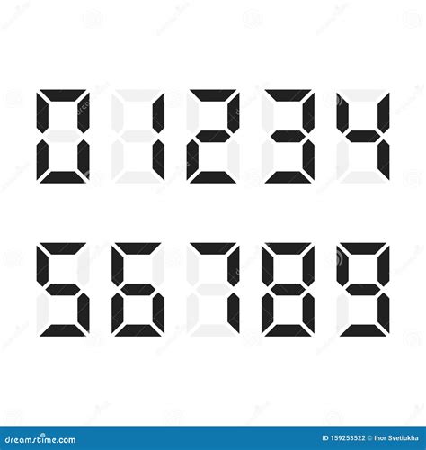 Digital Numbers Set. Digital Number Font Text Stock Vector ...