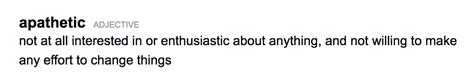 Apathetic - definition | Adjectives, Apathetic, Quotes