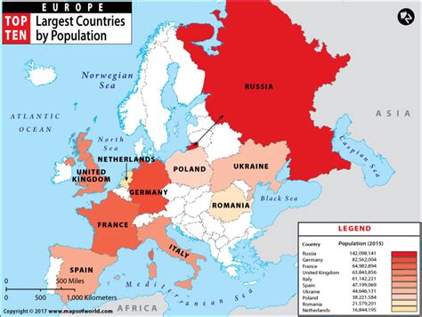 European Countries by Population, Largest Country in Europe by Population