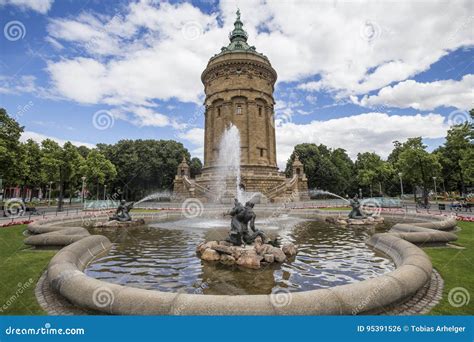 Water Tower in Mannheim Germany Stock Photo - Image of park, germany ...