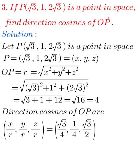 Direction Cosines and Direction Ratios Exercise 6(a) Questions and answers Archives - MATHS GLOW