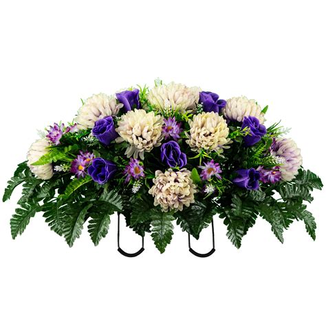 Sympathy Silks Artificial Cemetery Flowers – Realistic - Outdoor Grave ...