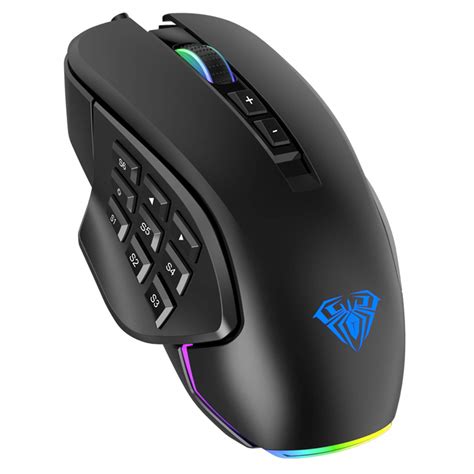 Buy AULA H510 MMO Gaming Mouse, with Backlit RGB LED, 14 Buttons Programmable, 10,000 DPI ...