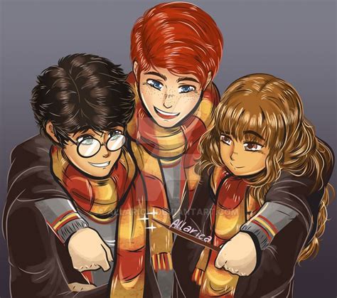 The Golden Trio by allarica on @DeviantArt | Harry potter anime, Harry potter illustrations ...