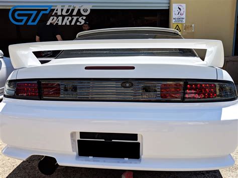 Smoked LED Tail lights & Smoked Garnish for 93-98 NISSAN SILVIA S14 ...