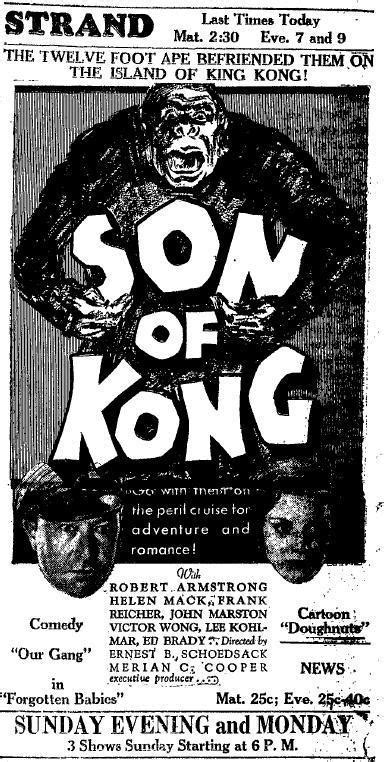 Fanatiska Filmpostrar: Son of Kong