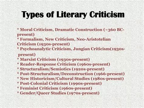 PPT - Types of Literary Criticism PowerPoint Presentation - ID:2201936