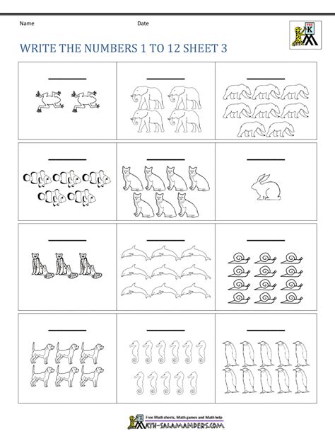 Kindergarten Worksheets Numbers 1 20 - Printable Word Searches