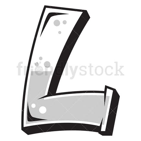 Graffiti Letter L Cartoon Vector Clipart - FriendlyStock