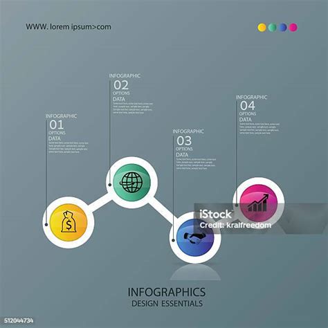 Vector Elements Of Infographic Line Graph Template Stock Illustration ...