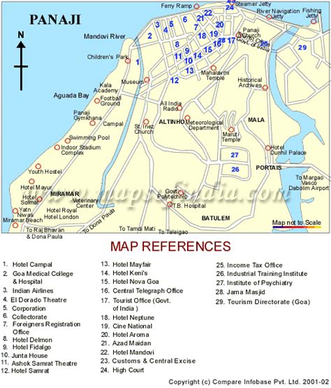 Tourist Map of panjim, Travel Map of panjim, City Map of panjim