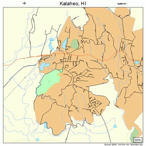 Kalaheo Hawaii Street Map 1524950