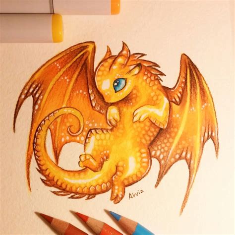 Mom dragon's little treasure #dragon #fantasy #drawing #art Cute Dragon Drawing, Dragon Sketch ...