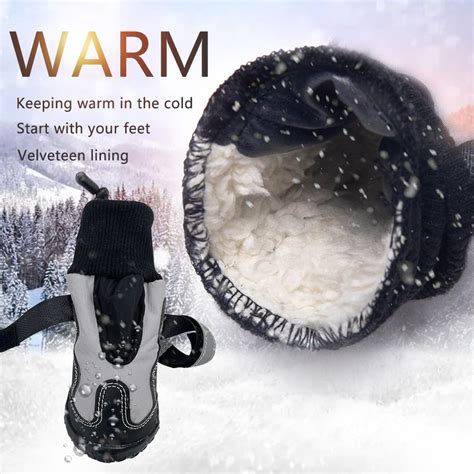 Waterproof Dog Boots High Top Velvet Reflective Outdoor Dog Shoes Paw Protector Pet Warm Hiking ...