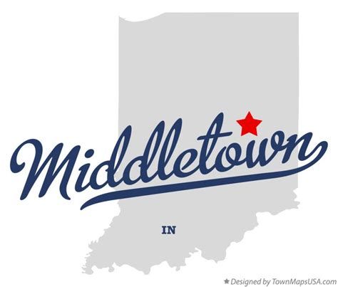 Map of Middletown, IN, Indiana