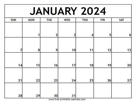 January 2024 Printable Calendar - Free-printable-calendar.com