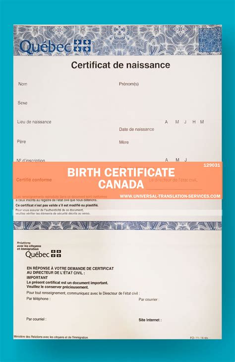 Affordable Canada Birth Certificate Translation For $15/page