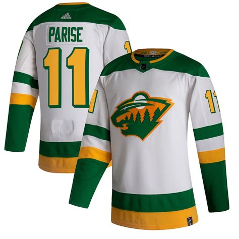 Men's Minnesota Wild Zach Parise adidas White 2020/21 Reverse Retro ...