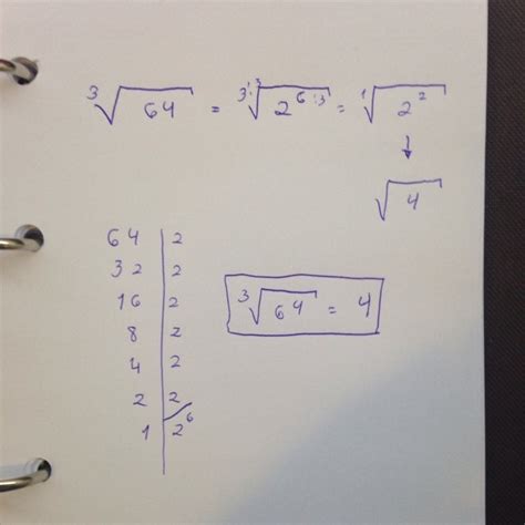 escreva em seu caderno raiz cubica de 64 na forma de potencia de base ...