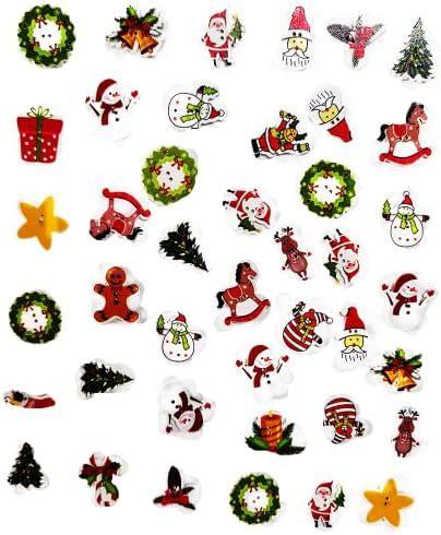Amazon.com: Souarts 50pcs Mixed Random Christmas Wooden Buttons, 2 Holes Buttons for Sewing ...