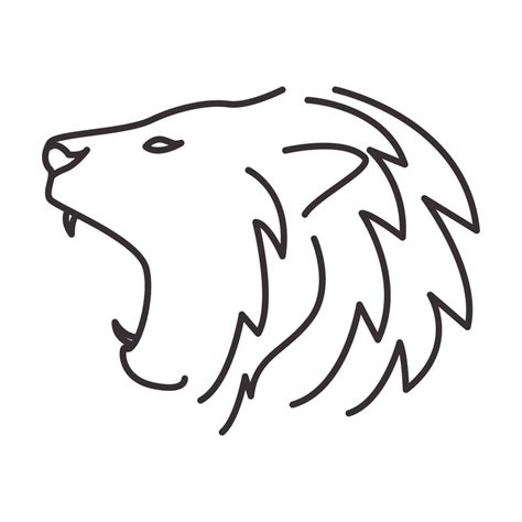 lines cute head lion roar logo vector icon illustration design 5540507 ...