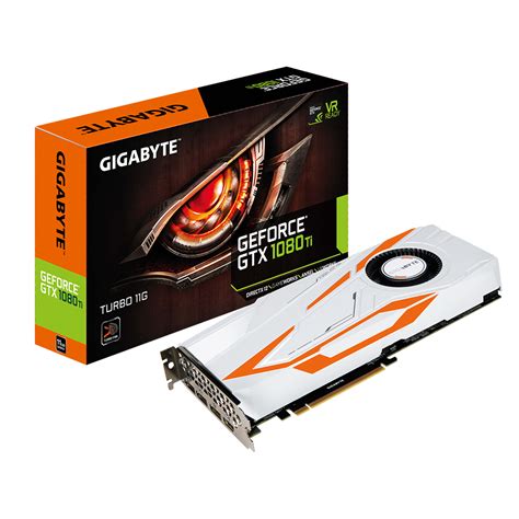 GIGABYTE NVIDIA GEFORCE GTX 1080 TI TURBO PASCAL GPU 11GB 3584 CUDA CORES MEMORY INTERFACE 352 ...