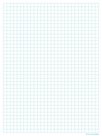 Graph Paper Template - Quarter Inch, Light Blue Lines - Tim's Printables