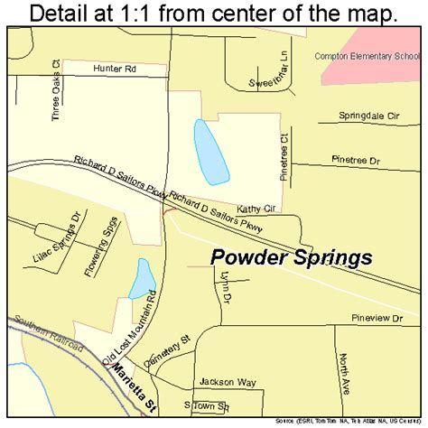 Powder Springs Georgia Street Map 1362524