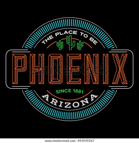 Phoenix Arizona Linear Logo Design T Stock Vector (Royalty Free) 493939267