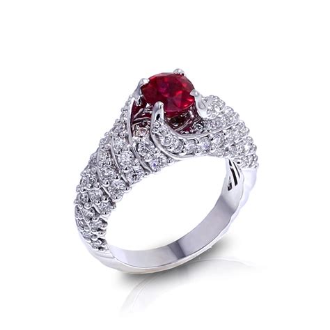 Spiraling Ruby Diamond Ring - Jewelry Designs