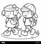 Walk Coloring sketch template