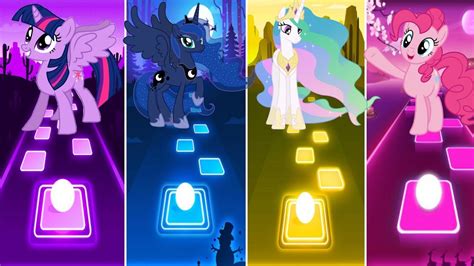 Twilight Sparkle Vs Princess Cadence Vs Princess celesita Vs Pinkiepie Song Tiles Hop #mlp - YouTube