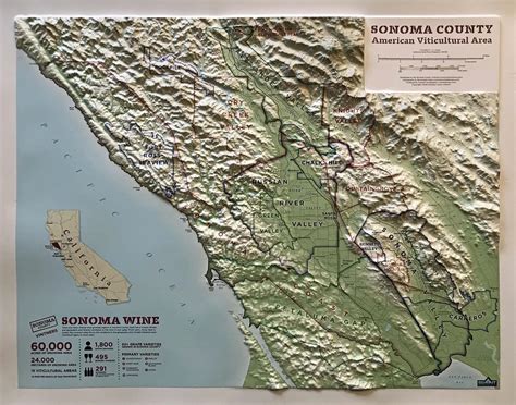 Wine Regions Of Sonoma County Framed Map | ubicaciondepersonas.cdmx.gob.mx