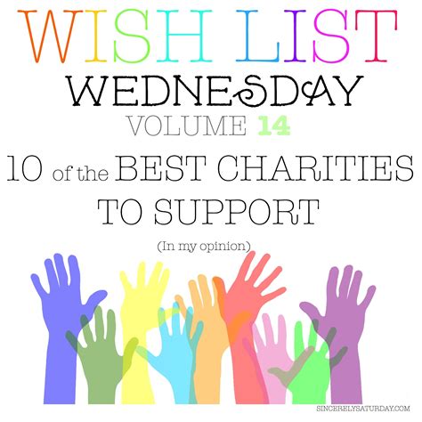 10 OF THE BEST CHARITIES TO SUPPORT - Sincerely Saturday