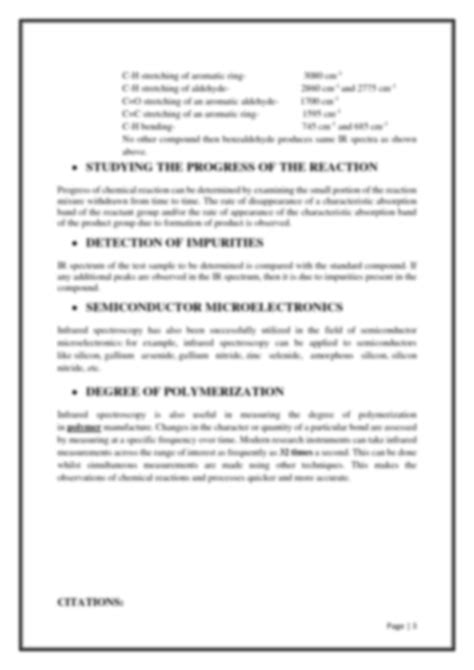 SOLUTION: Applications of ir spectroscopy - Studypool