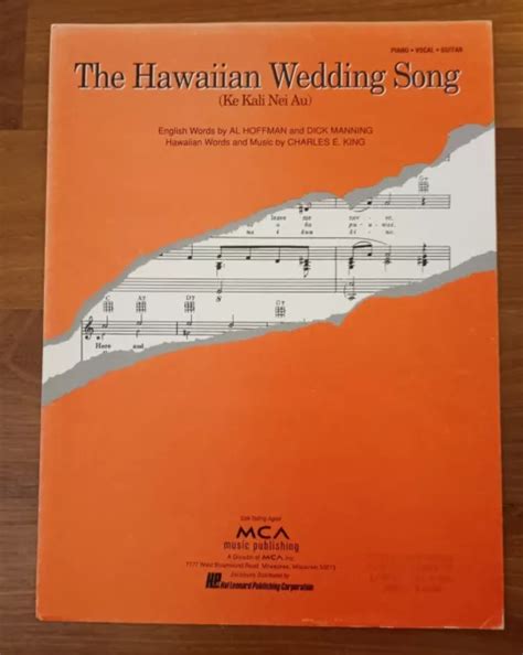 HAWAIIAN WEDDING SONG for Piano Sheet Music Guitar Chords Vocal Lyrics $2.63 - PicClick
