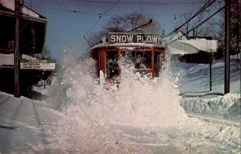 MBTA Snow Plow In Action Blizzard of 1978 Boston, MA Trolleys & Streetcars