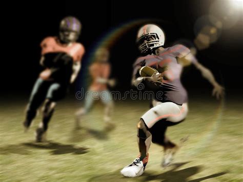 American Football Action Scene Stock Illustration - Illustration of american, hand: 259414493