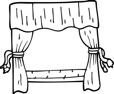 line drawing cartoon stage curtains 9914216 Vector Art at Vecteezy