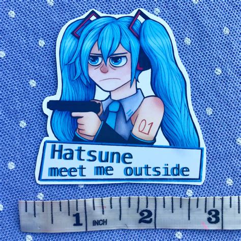 Hatsune miku vocaloid glossy vinyl sticker meme funny | Etsy